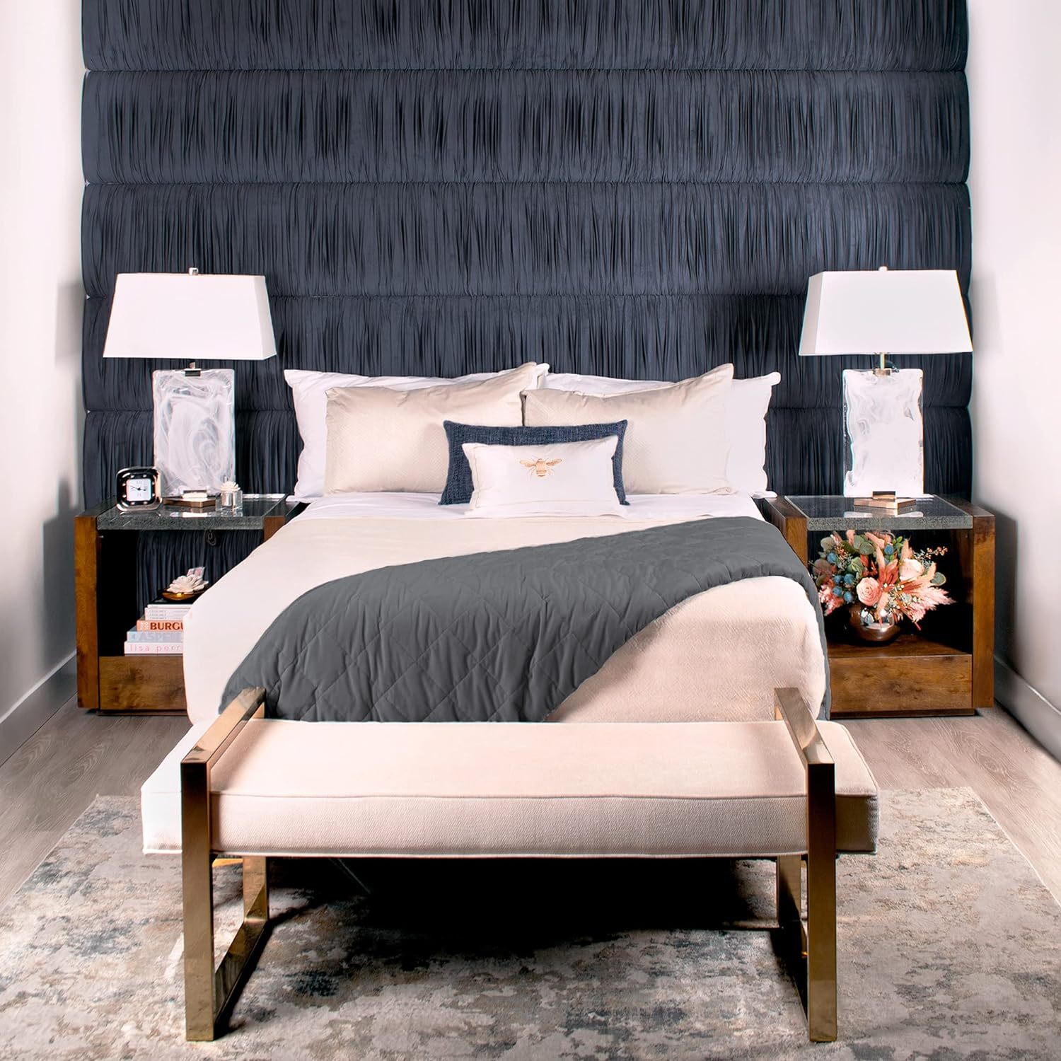 Suministro directo de fábrica, manta de gravedad de color sólido, relleno de cuentas de vidrio, blanco suave