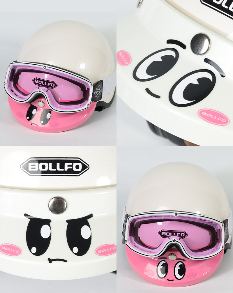 Cute Retro Helmet with Brim, Three-Button Style, Fashionable and Adorable, Universal Helmet Accessory, Small Helmet Body for Motorcycles