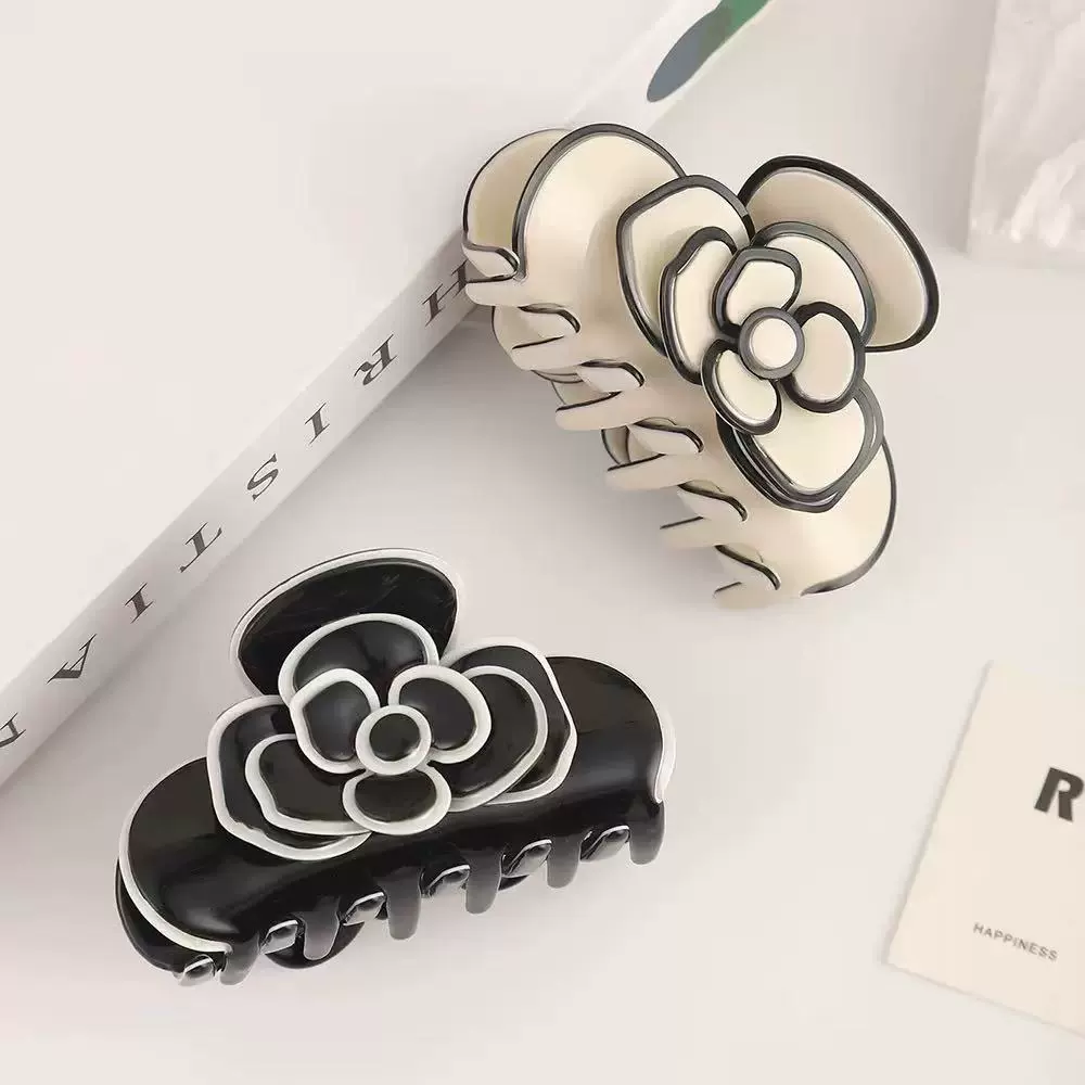 Новая креативная заколка для волос в виде камелии для девочек, маленькая ароматная заколка для волос из ацетата с хвостиком, милая заколка для волос в виде акулы на затылке