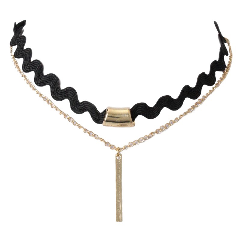 Harajuku Retro European and American Velvet Belt Lace Neck Collar Women's Collar Chain Neck Chain Punk Lori Necklace Woolen Chain