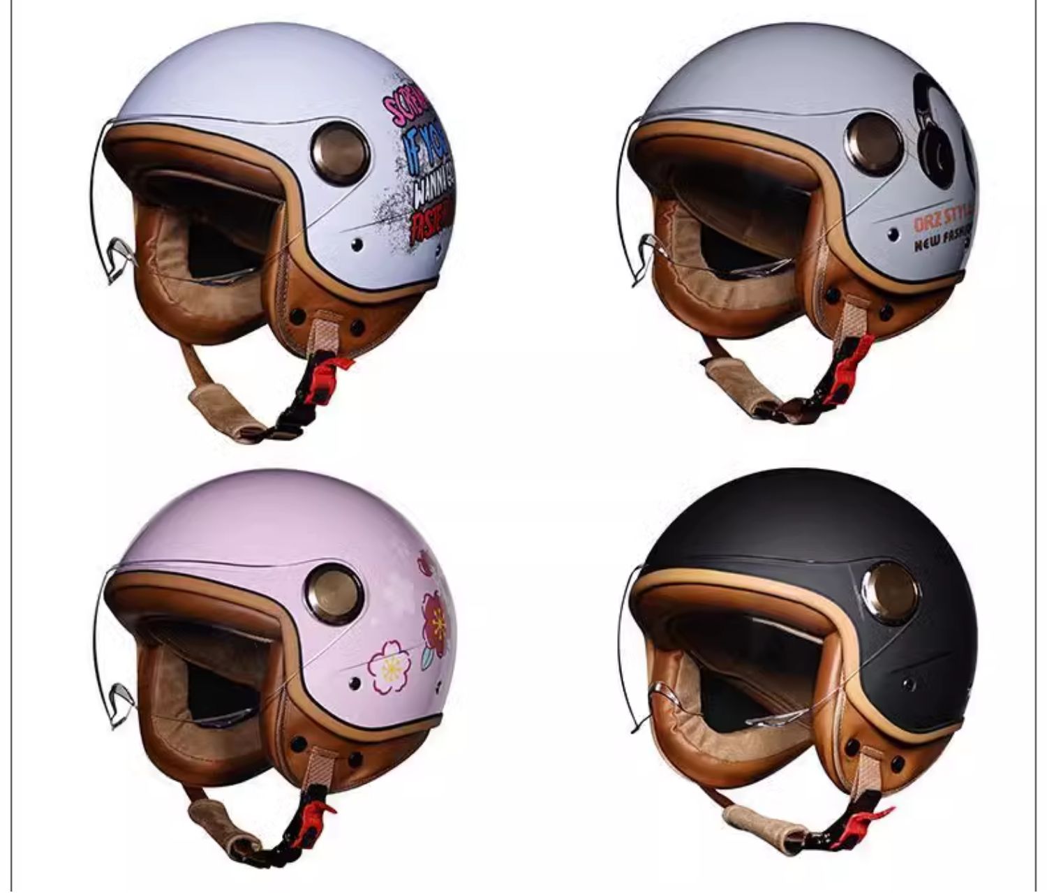 3C Standard Retro Motorcycle Helmet Open Face For Scooter With Bluetooth