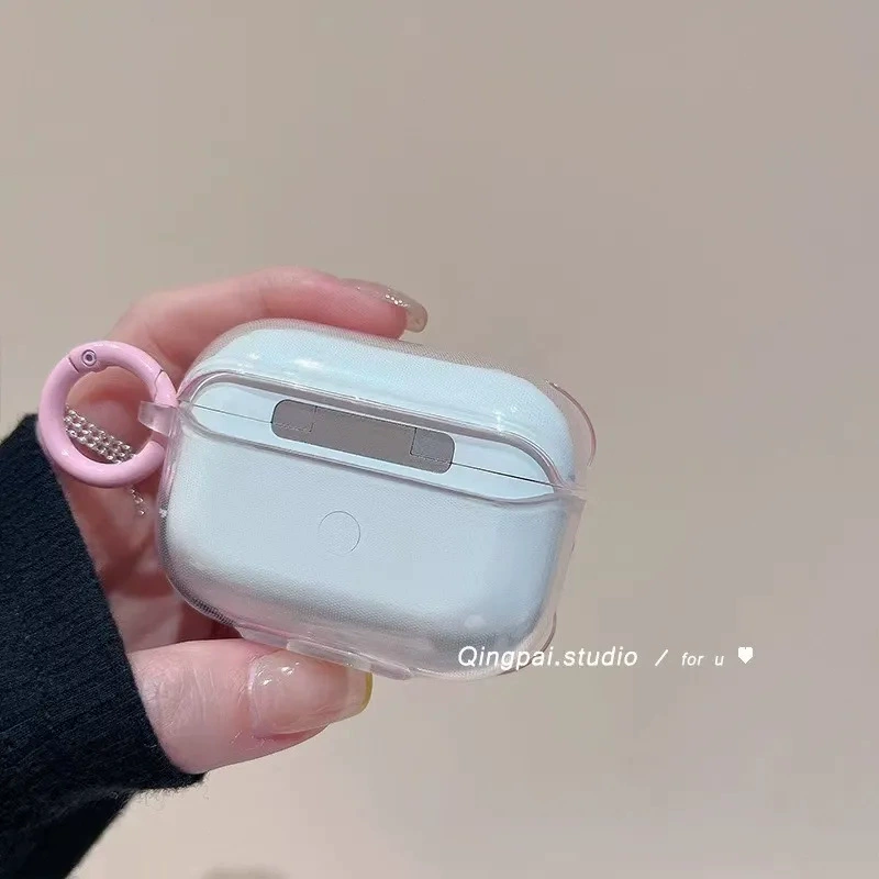 Защитный чехол (Apple) совместимый с AirPods 1–4 и AirPods Pro 2–3 — градиентная розовая лента с бантом, волнистый брелок