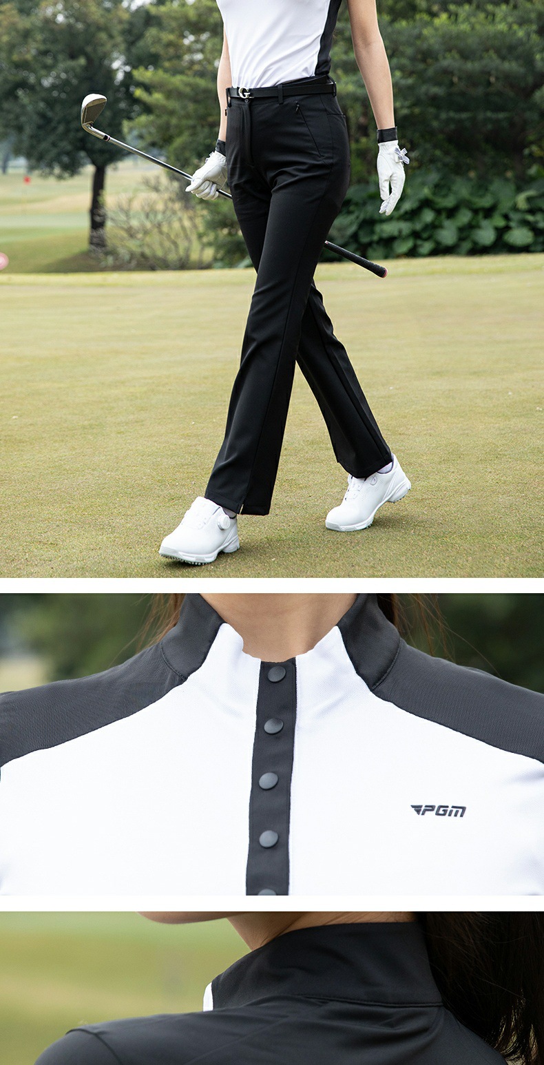 Áo thun golf nữ tay ngắn cổ tròn, chất liệu polyester co giãn, thấm hút mồ hôi — Áo trắng xanh [mỏng nhẹ thoáng khí/hút ẩm nhanh khô/eo thon gọn] YF784, Áo trắng đen [mỏng nhẹ thoáng khí/hút ẩm nhanh khô/eo thon gọn] YF784, Áo trắng đỏ [mỏng nhẹ thoáng khí/hút ẩm nhanh khô/eo thon gọn] YF784 chi tiết 7