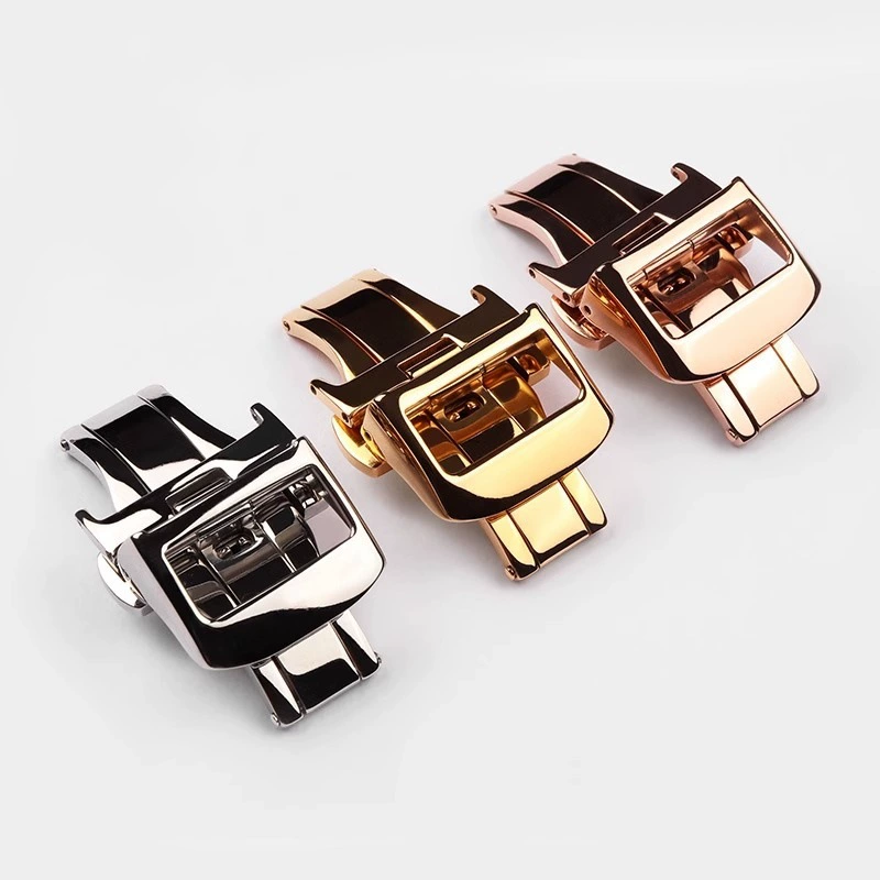 Совместим с часами Jiaji, застежка-бабочка, застежка для часов из нержавеющей стали 304, складная застежка, застежка для ремешка, модная застежка-бабочка, ремешок для часов.