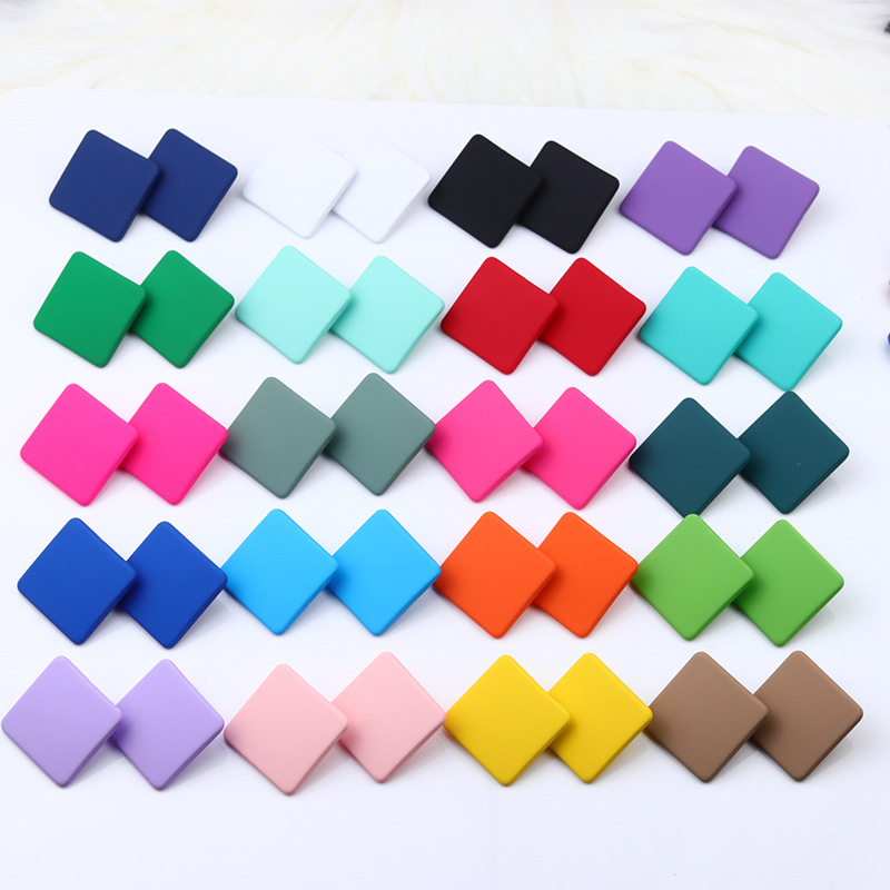 10g Weight Ear Studs Classification 1 Pair Quantity Daily Occasion Acrylic Material Geometric Pattern Women'S Gender Stoving Varnish Design Simple Style Style 1 Pair Simple Style Geometric Stoving Varnish Arylic Ear Studs 17
