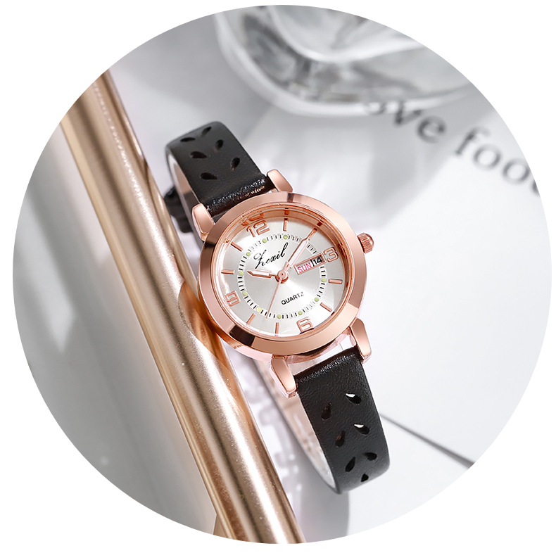 Online celebrity live streaming women's Korean version minimalist waterproof luminous dual calendar non mechanical_voghion.com