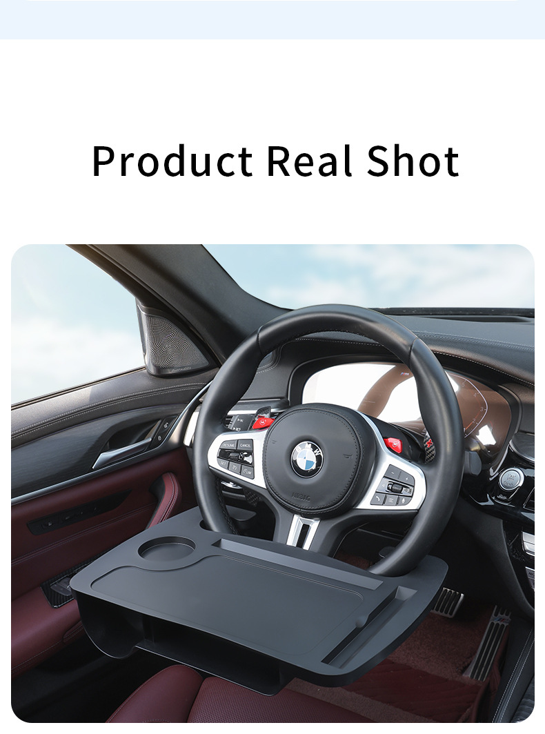 Cross-Border New Product Car Dining Table Board Seat Gap Storage Box Two-In-One Plastic Car Steering Wheel Dining Table Board