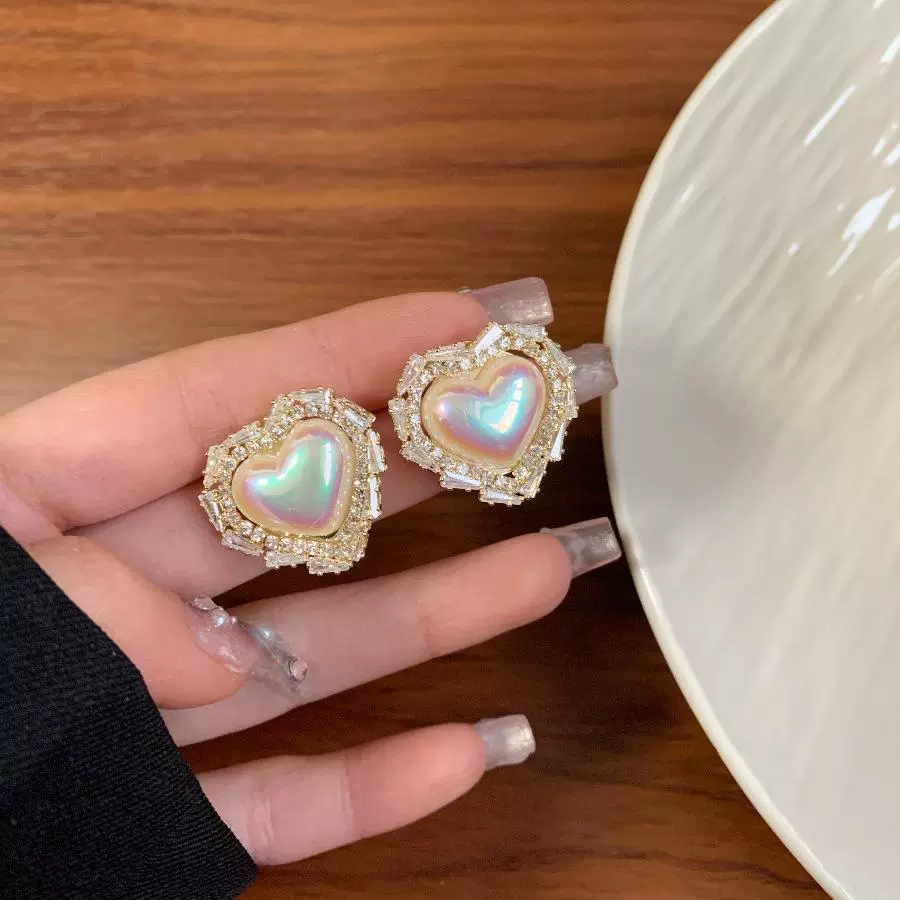 Элегантные серьги-русалки с бриллиантами в форме персикового сердца, новинка 2024 года, модные нишевые уникальные серьги, доступные роскошные серьги для женщин