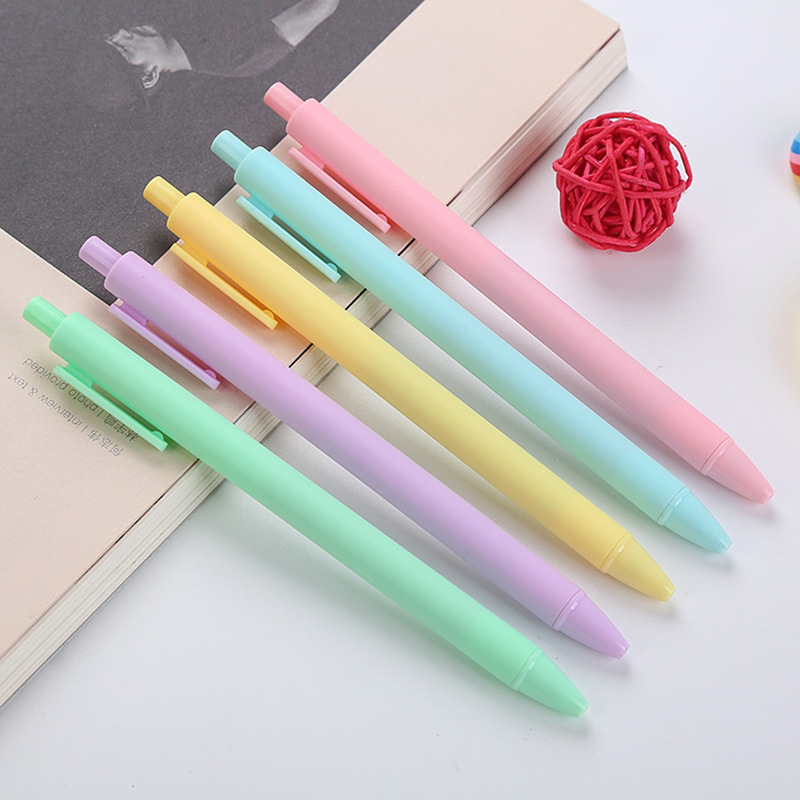 Macaron Gel Pen Signature Pen Black Press Pen Cute High Color Value Water Pen Ballpoint Pen Student Stationery Wholesale