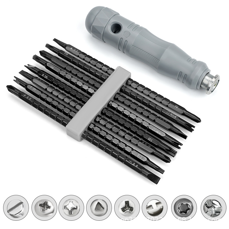 Juego de destornillador combinación multifuncional YU triángulo en forma de hogar de alta dureza Cruz Flor del ciruelo destornillador magnético fuerte