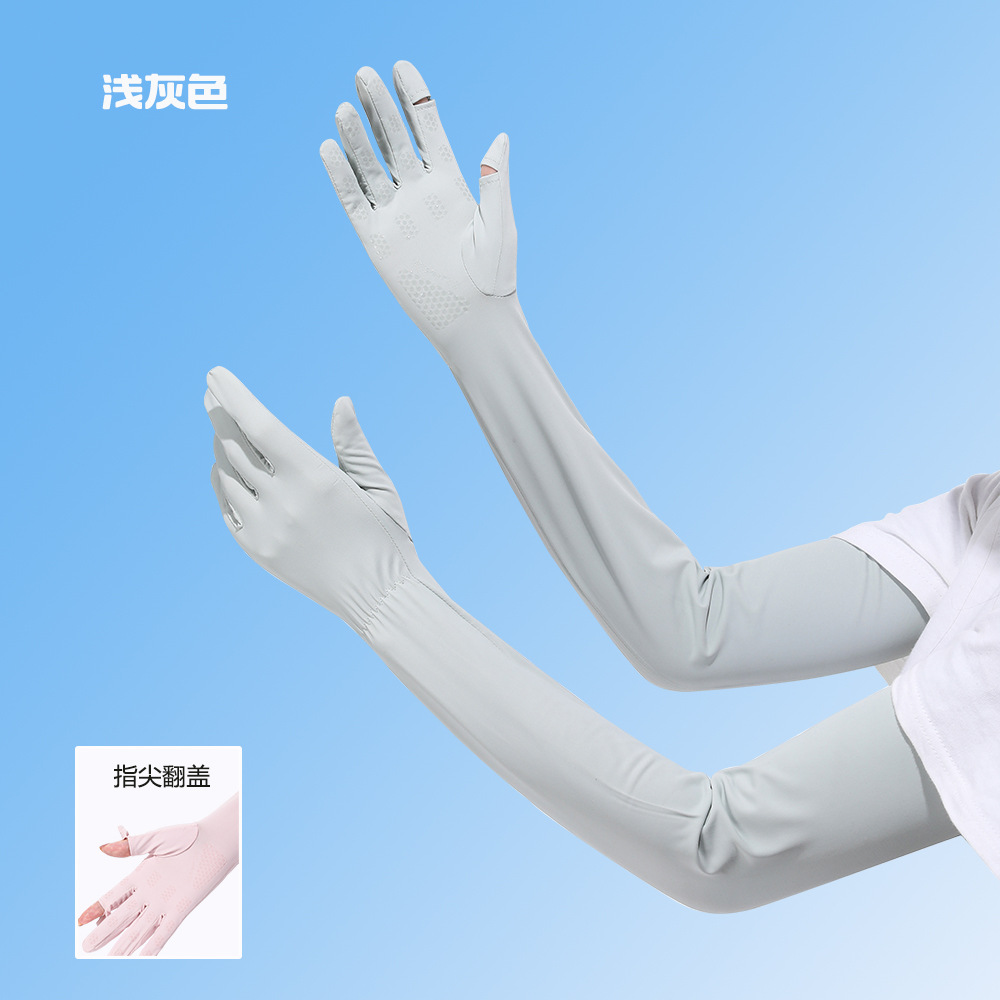Verano al aire libre hielo seda sol protección oversleeve mujeres conducción protección solar protección UV guantes alargados antideslizante manga