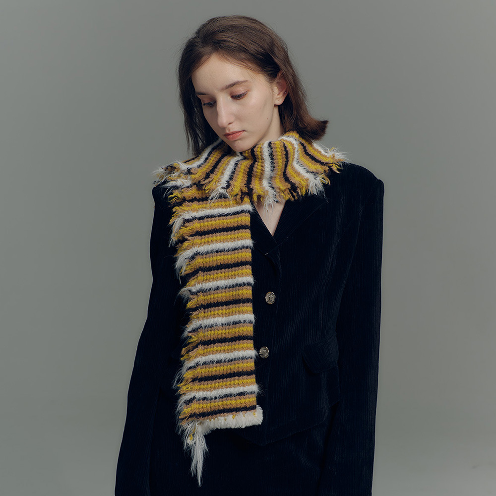 Design gefühl hand-genäht rand Amerikanischen vintage patchwork farbe wolle rand lose gestreiften gestrickten schal frauen winter atmosphäre gefühl wolle lätzchen_voghion.com