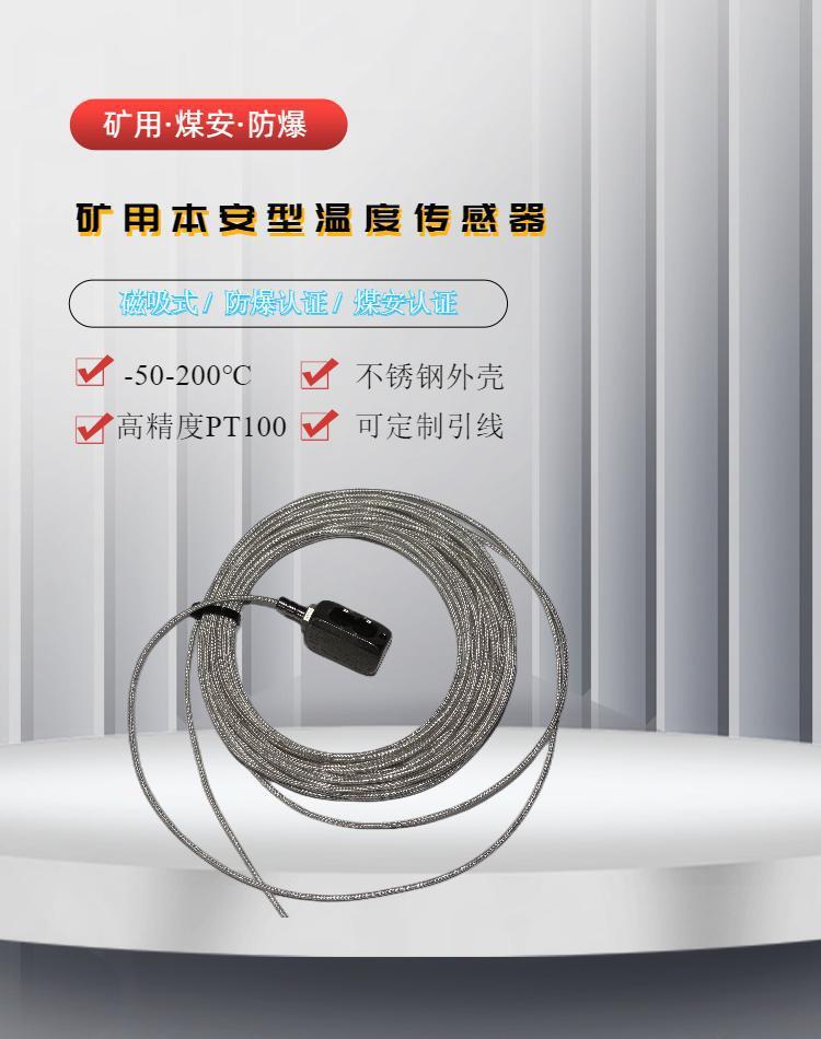 华瑞GWP200矿用温度传感器磁性探头水泵机电表面吸附式铂热电阻
