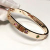 Golden advanced women's bracelet stainless steel, universal accessory, pink gold, high-quality style, light luxury style
