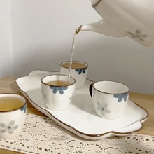 4A9O【补】墨兰陶瓷凉水壶水杯茶杯套装家用轻奢感冷水壶水具
