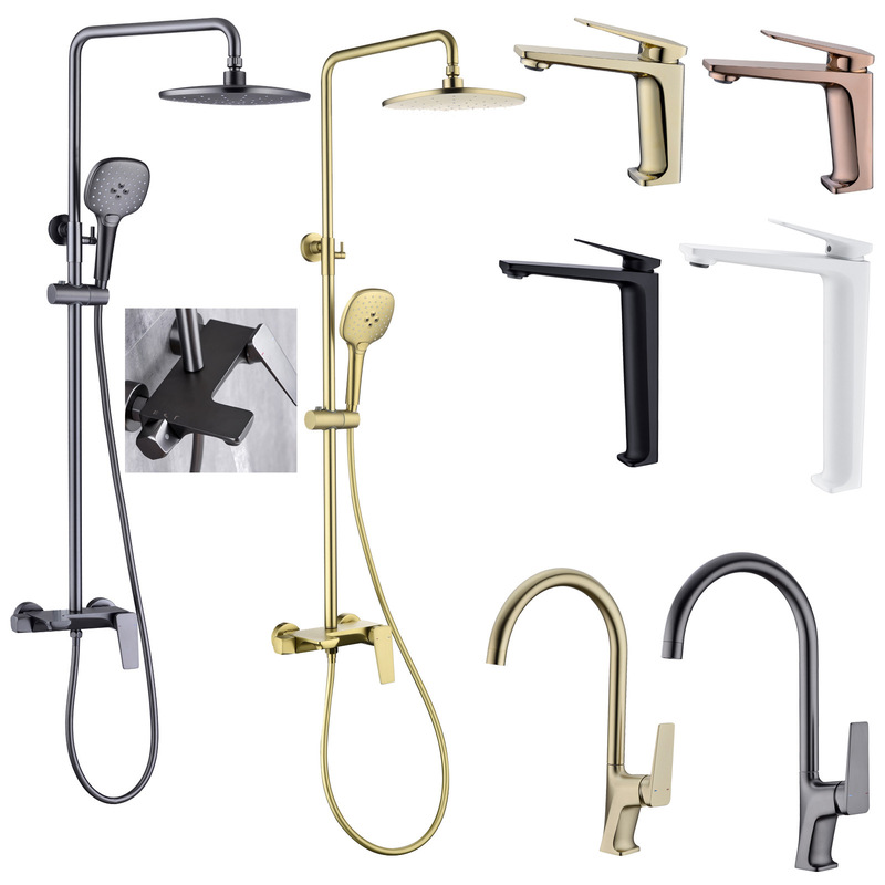 HIDEEP Bathroom Household Wall Hanging Shower Surface Shower suit Black Kitchen Basin Faucet