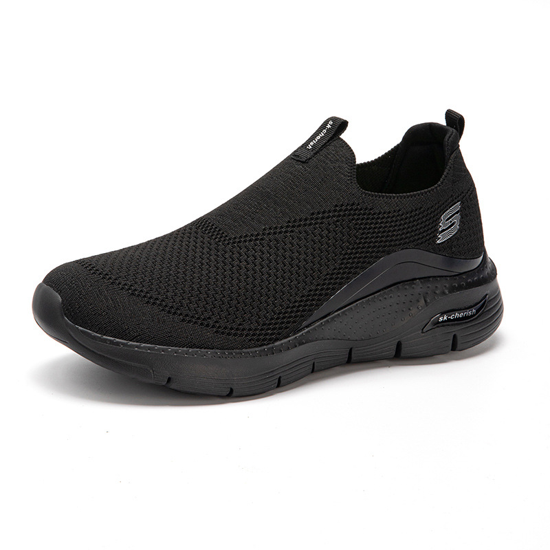 Gran tamaño transfronterizo nuevo estilo venta caliente de cuatro estaciones zapatos para caminar zapatos para ancianos zapatos de hombre casuales transpirables tejidos voladores de un pie comercio exterior