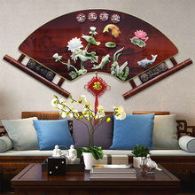 中式客厅玄关装饰画餐厅沙发电视背景墙壁画实木浮雕玉雕卧室挂画