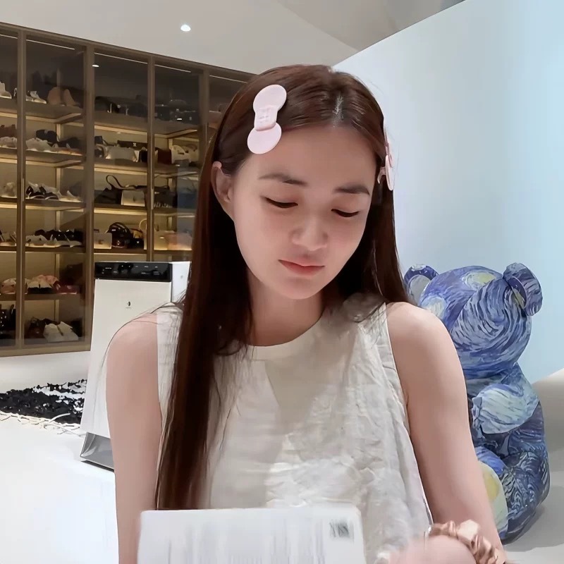 연예인 같은 스타일의 한국식 달콤한 소녀의 편지 리본 머리핀, 옆머리 클립, 고급 다용도 덕빌 클립