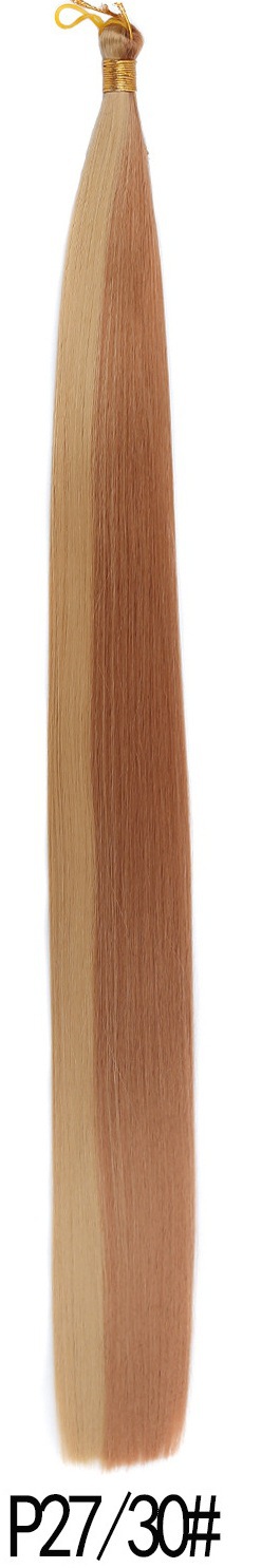 Bone Straight Hair de fibra química de 24 pulgadas Braidi ng Hai sin franjas negras largas rectas image 23