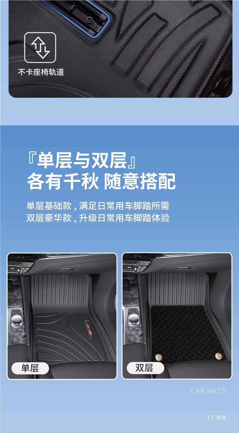 Five Blessings Golden Ox Carbon Fiber Pattern Tpe Car Floor Mats for Audi, Aito M7, Li Auto L7, Buick Gl8, Lanzheng, Denza, and Peihui