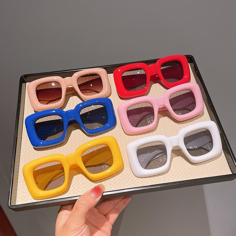 Internet celebrity new street style fashion sunglasses for children, men and women, versatile candy-colored square frames, large frame sunglasses, European and American style glasses