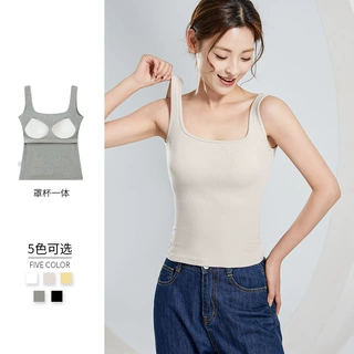 新品春夏吊带带胸垫美背内衣文胸一体式外穿打底百搭休闲背心女