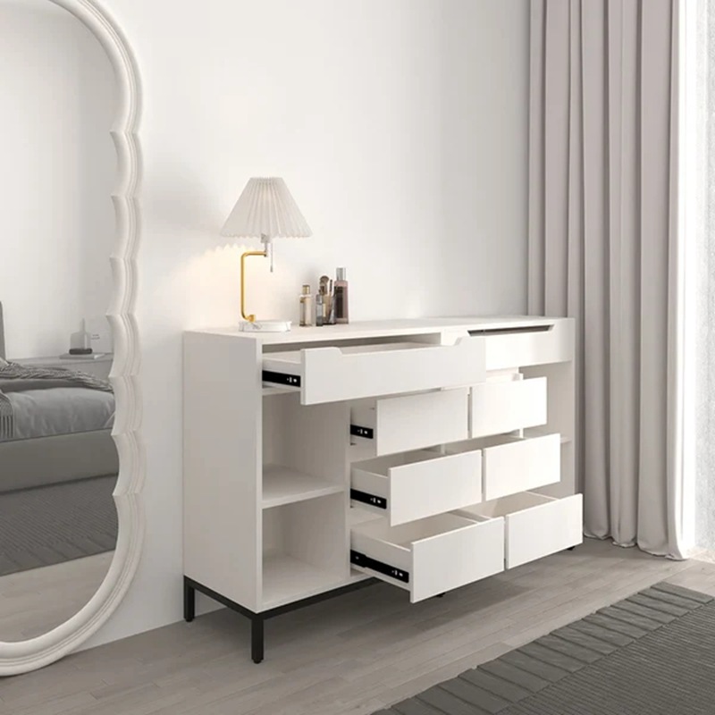 Nórdico dormitorio multi-cajón de gran capacidad gabinete de almacenamiento sala de estar se puede colocar decoración lado gabinete blanco simple armario