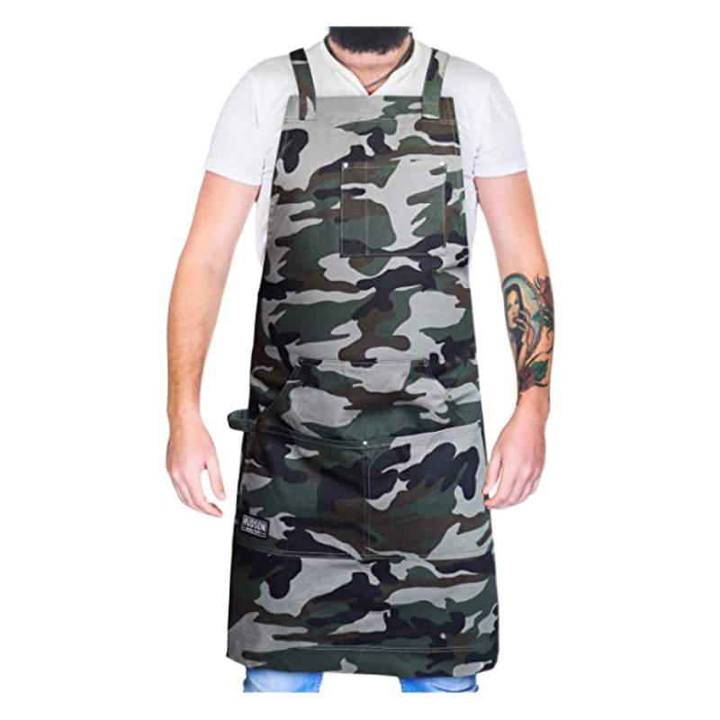 Delantal de lona gruesa transfronteriza, barbacoa de jardinería, barbero, ropa de trabajo, delantal de carpintería, logotipo personalizado, envío gratis