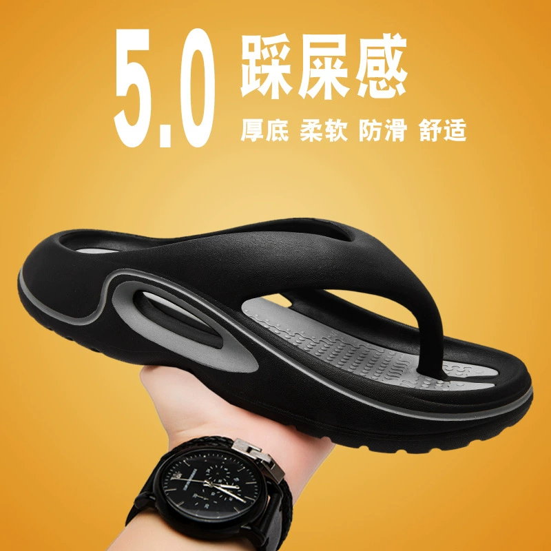 Мужские летние пляжные шлепанцы 2025, модная новинка, нескользящие, на толстой подошве