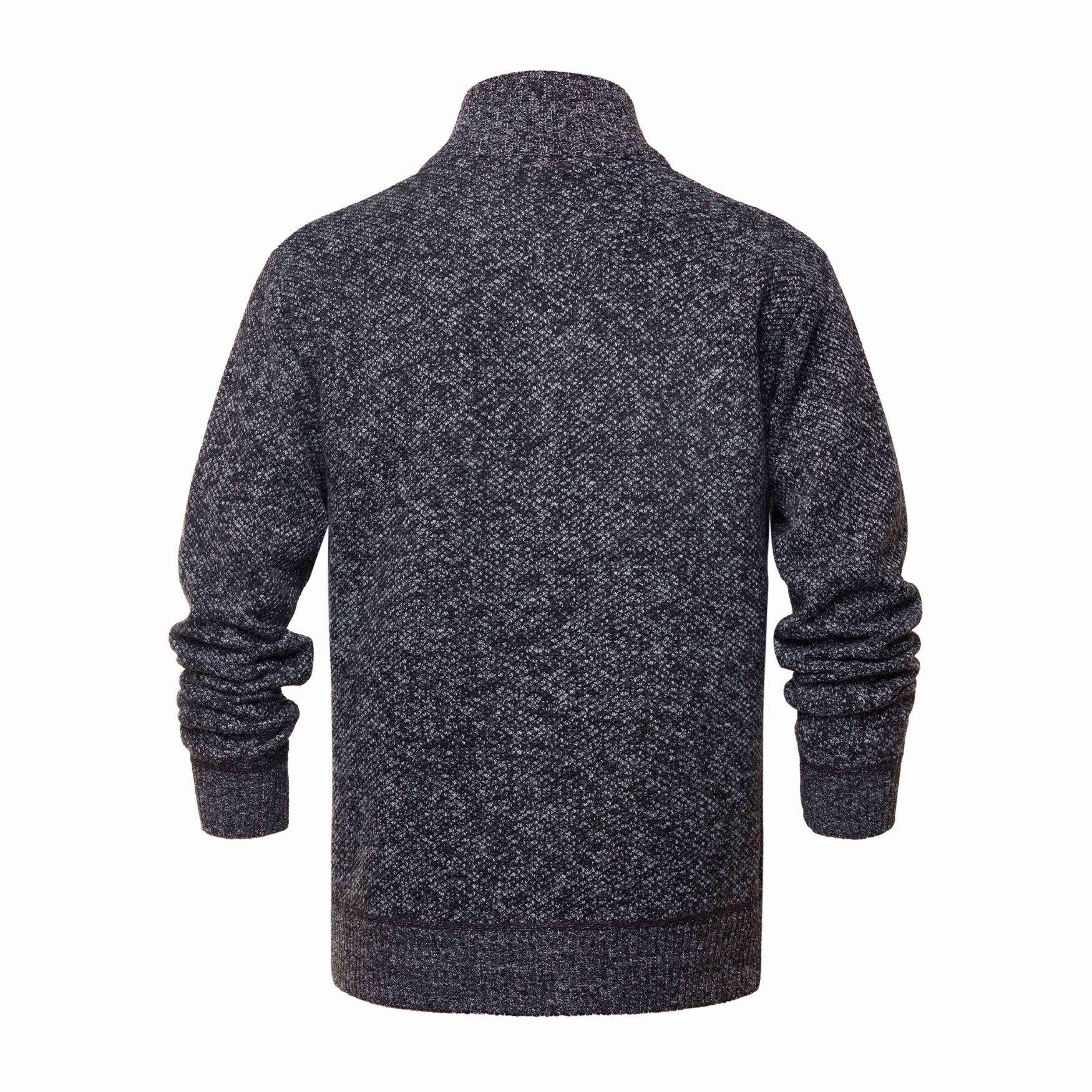 Nuevo transfronterizo Amazon otoño y invierno nuevo aguja fina de alta calidad para hombres con cardiganas de vello de cuello de pie abrigo de suéter cálido