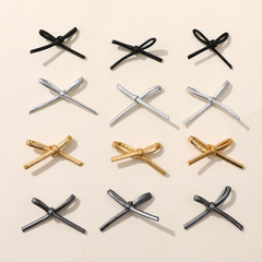 韓國博主同款復古簡約皮質蝴蝶結DIY手工髮飾耳飾服裝輔料配件