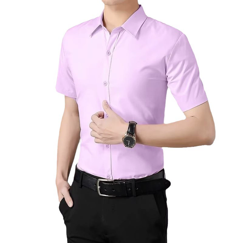 Летняя рубашка для отдыха, с коротким рукавом, Slim fit