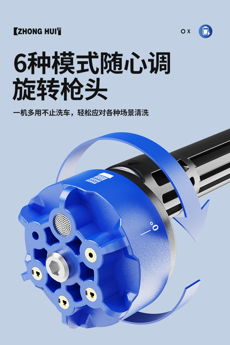High-Pressure Car Washer, Car Wash Water Gun, Lithium Battery, Household Wireless Cleaning Machine, Car Washing Tool, Powerful Outdoor Car Cleaner