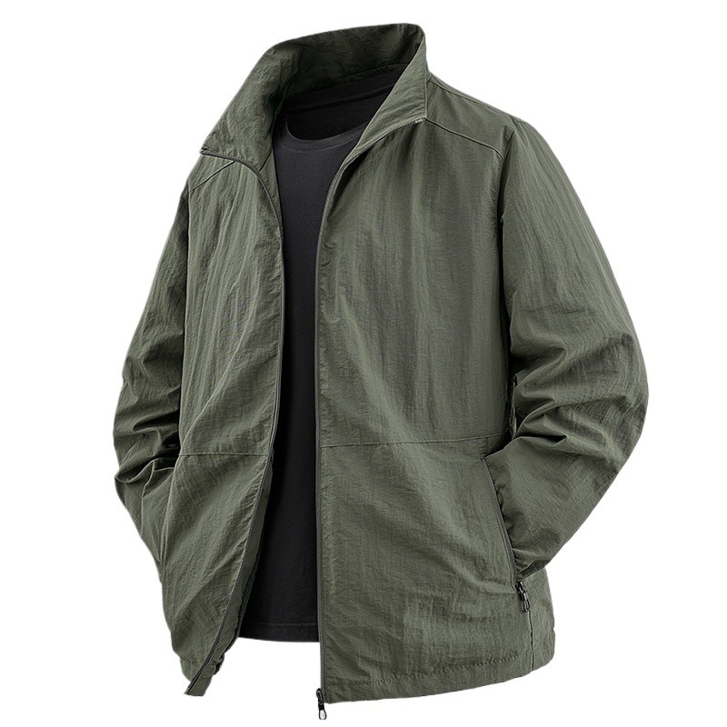 [Suministro directo de fábrica original] 2025 nueva primavera y otoño chaqueta de cuello alto chaqueta delgada para hombre primavera y otoño casual para hombre
