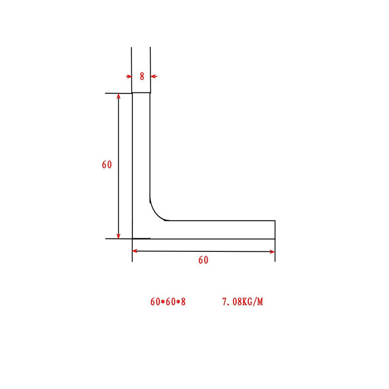 欧标角钢规格60x60x8加工批发价格小负差