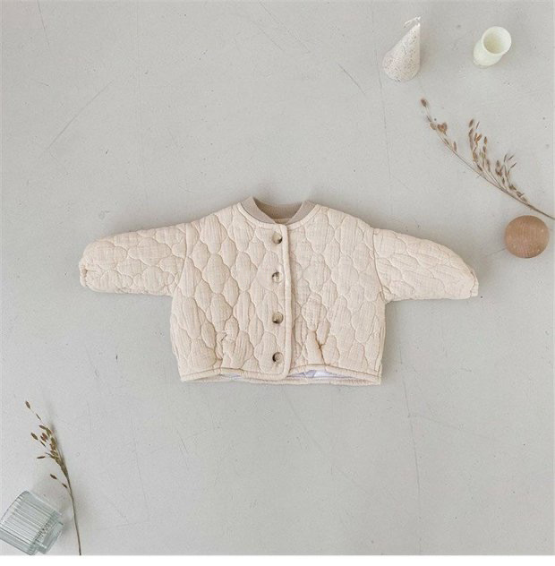 Chaqueta acolchada con foro polar para niños, ropa de invierno para bebés/niños pequeños, chaqueta acolchada gruesa, parte superior estilo coreano, cárdigan grueso para bebés, chaqueta gruesa