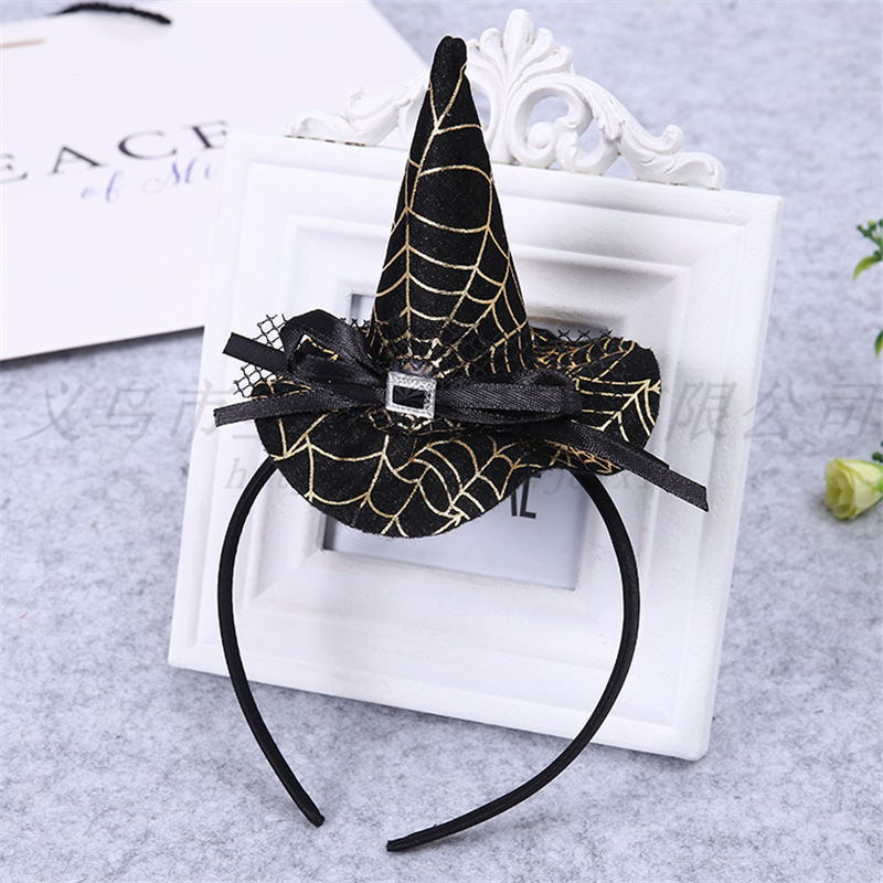 爆発的なハロウィーンの頭のカチューシャのカボチャのパーティーの魔女の帽子の装飾用品の経典の蜘蛛のネットの魔女の帽子のカチューシャの髪飾り|undefined