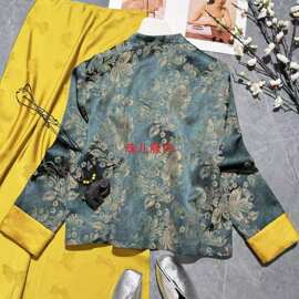 织花新中式新款外套图片色针织面料国内一二线品牌有吊牌扎染