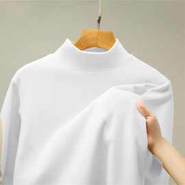 秋冬季德绒内搭打底衫男士长袖t恤半高领秋衣潮牌上衣服品质男装