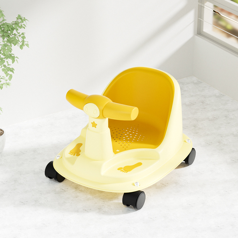 Asiento de baño para bebé, lavabo, tumbador, taburete para bebé, taburete para niños con ruedas, silla de respaldo para niños