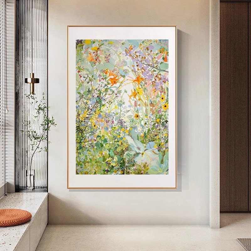 现代治愈系卧室装饰画绿色小众艺术玄关抽象画客厅餐厅高级感挂画|undefined