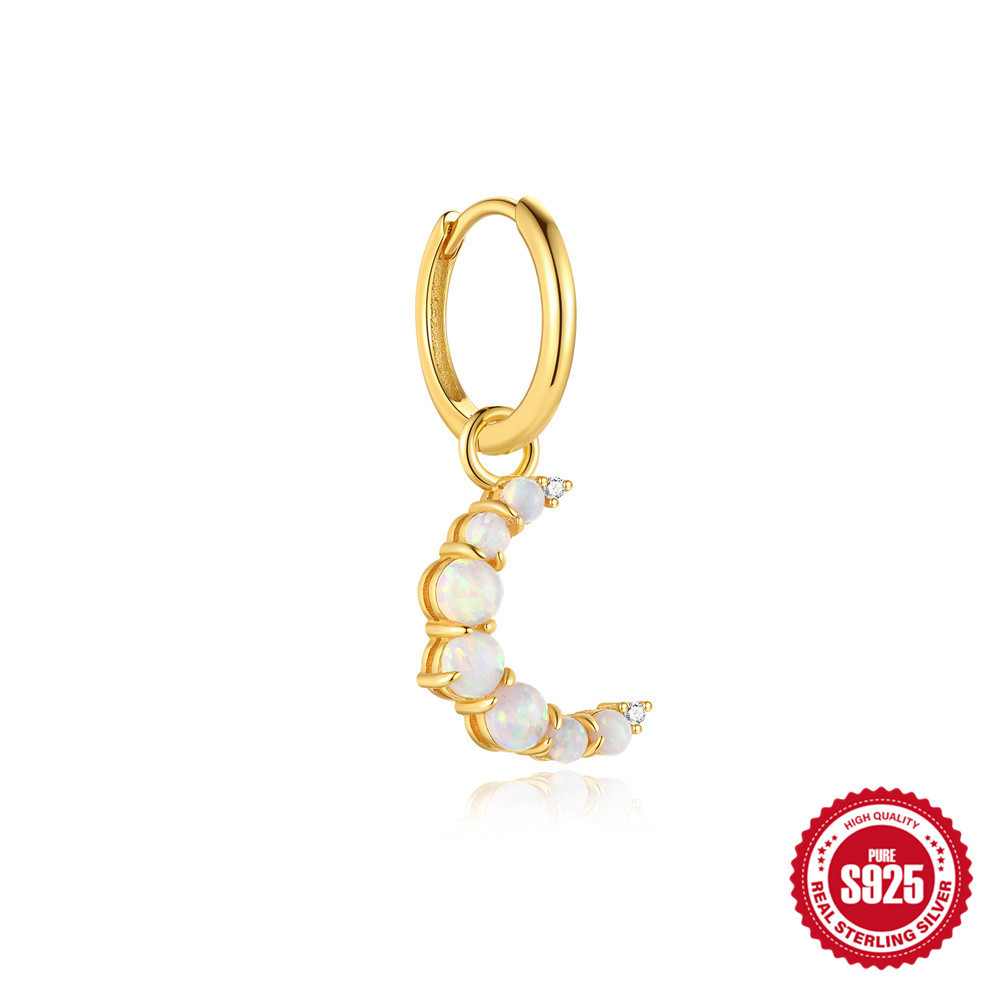 Nuevo comercio exterior de plata de ley S925 Nuevo estilo Aobao Pendientes Xingyue Pendientes de nicho de moda de alta gama