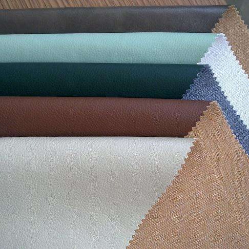 苏州皮革厂家珠光面半PU皮革家居贴膜材料 白色浅色复古皮料