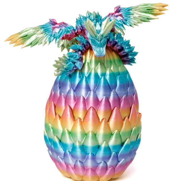 날개 달린 용 비늘 계란 세트 무지개 색상 13CM+22.5CM 용