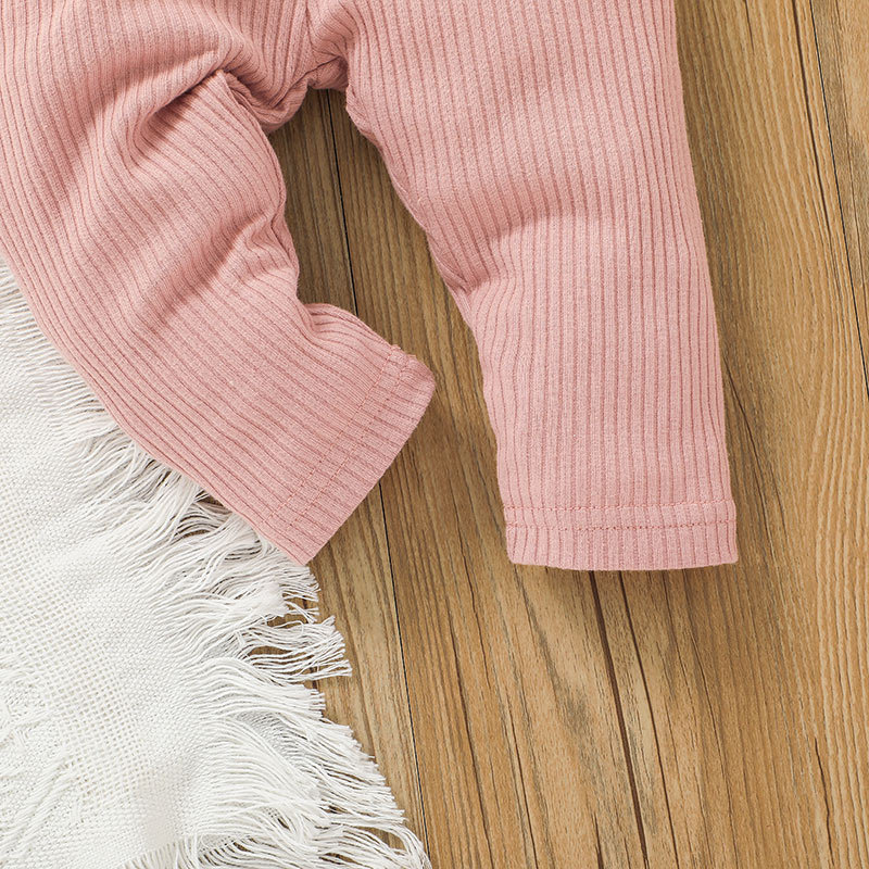 Baby Fashion Hang Striped Leggings Multi-piece Set Casual Baby Pure Color Pants Three-piece Set display picture 6