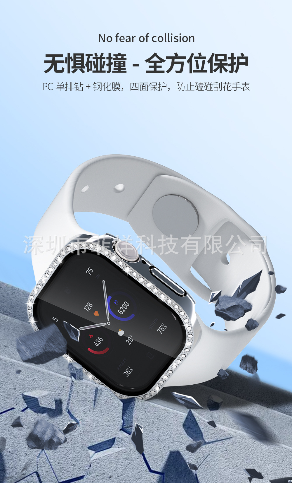 Apple S10 saat koruyucu kılıfı için uygundur AppleWatch10 elmas kaplı Apple saat koruyucu kılıf filmi entegre