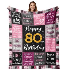 クロスボーダーアマゾン80歳誕生日プレゼントブランケットプリント超柔らか快適フランジブランケット適用ソファーベッドリビングルーム
