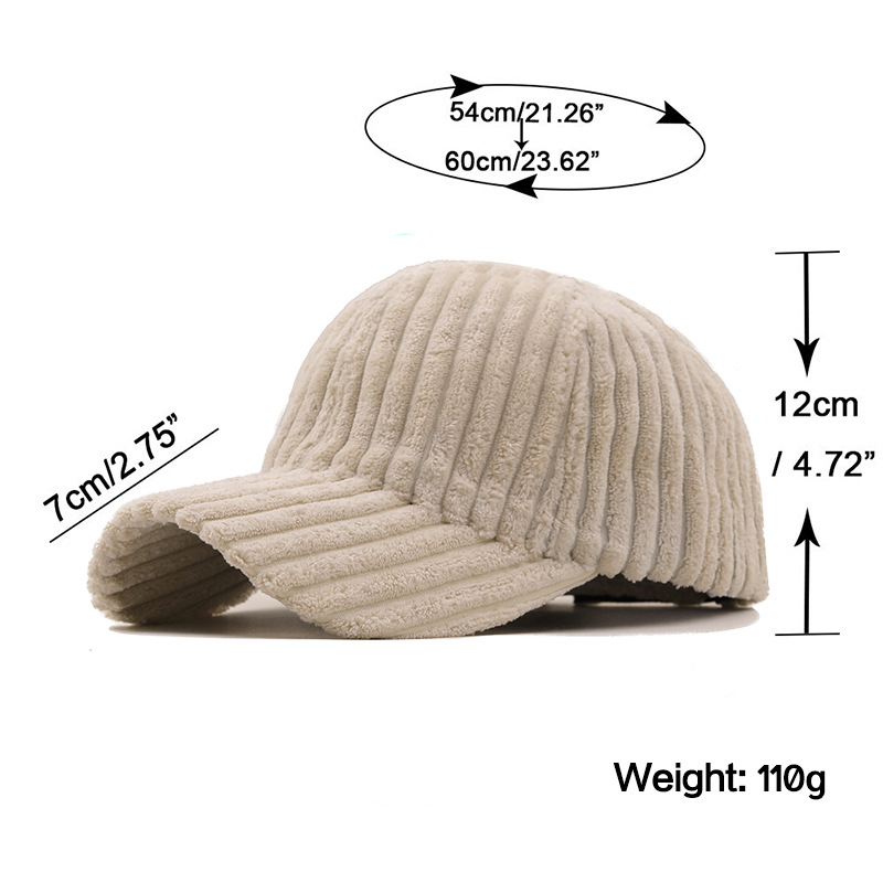 Fashion Casual Solid Color Stripe Corduroy Cap Wholesale Nihaojewelry display picture 14