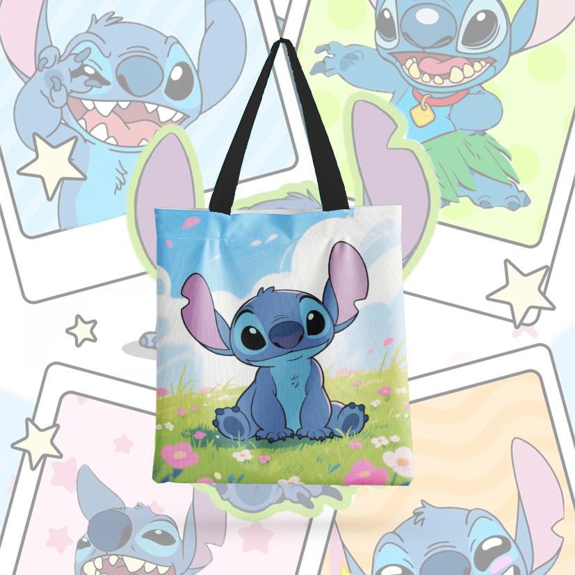 Bolsa de lona impresa de dibujos animados, bolsas de hombro, bolsas plegables, bolsas de mano, bolsas de compras, Amazon, comercio exterior